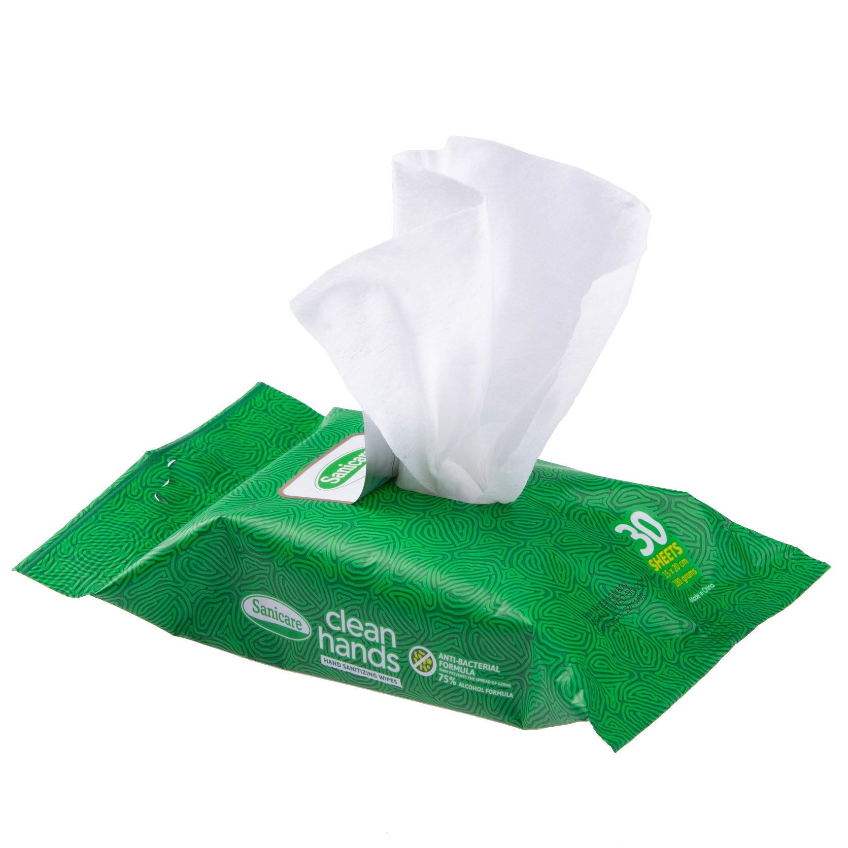 Sanicare Clean Hands Alcohol Wipes - Zesty Bergamot (1 Pack)