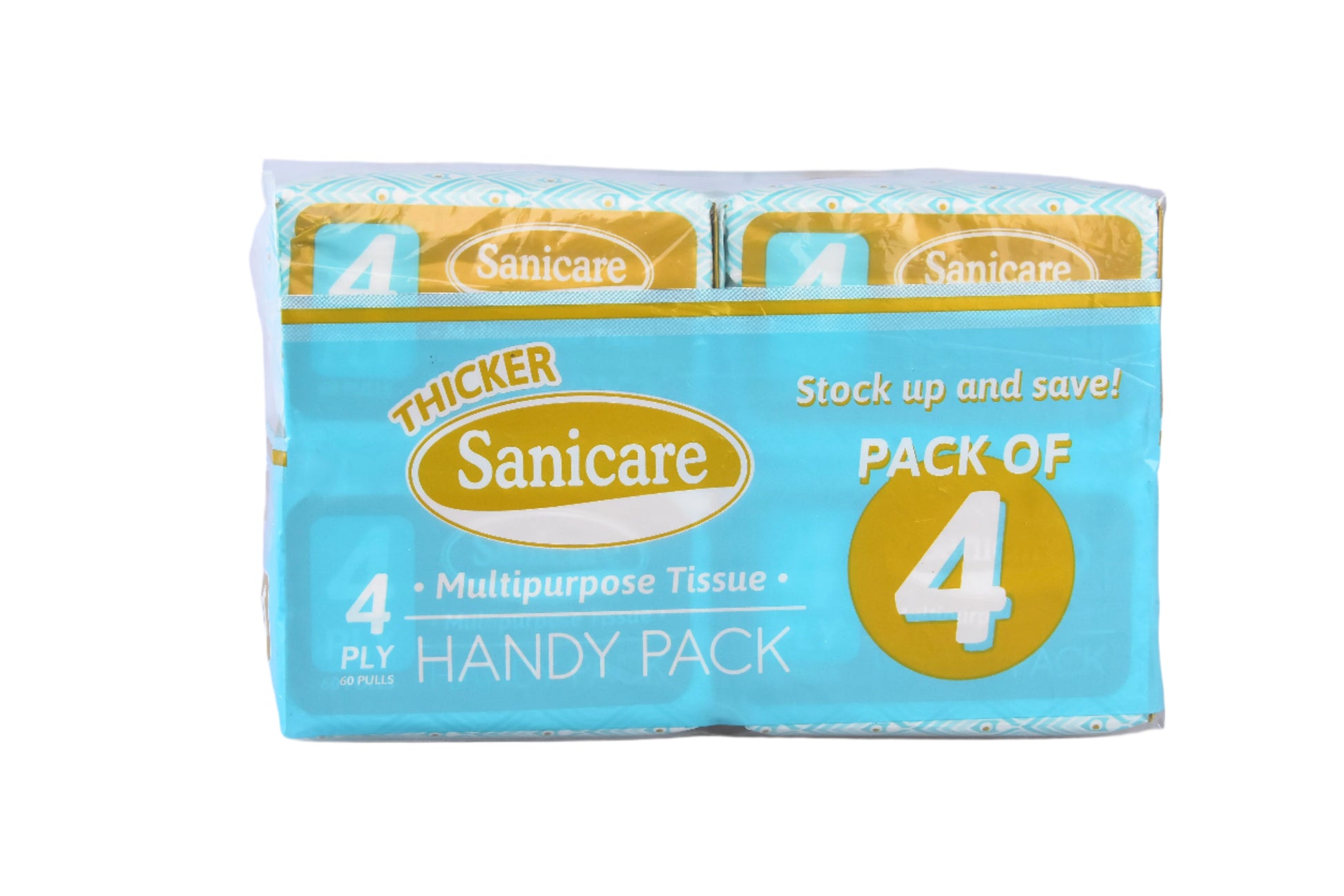 Sanicare Bathroom Tissue Handypack 60-Pulls 4-Ply (Pack of 4)