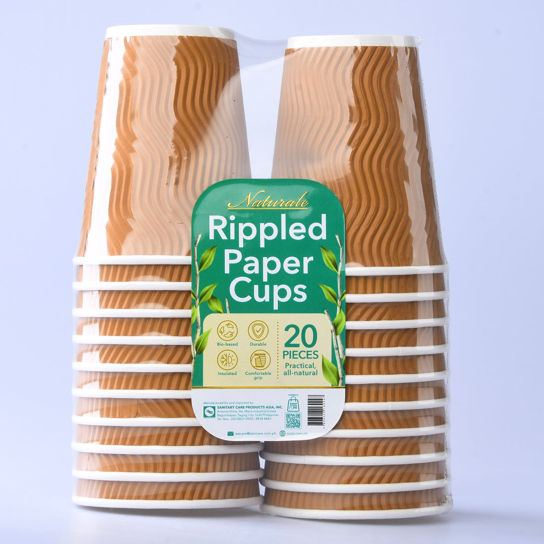 Naturale Rippled Cups 12oz. - 20 Pieces per Pack