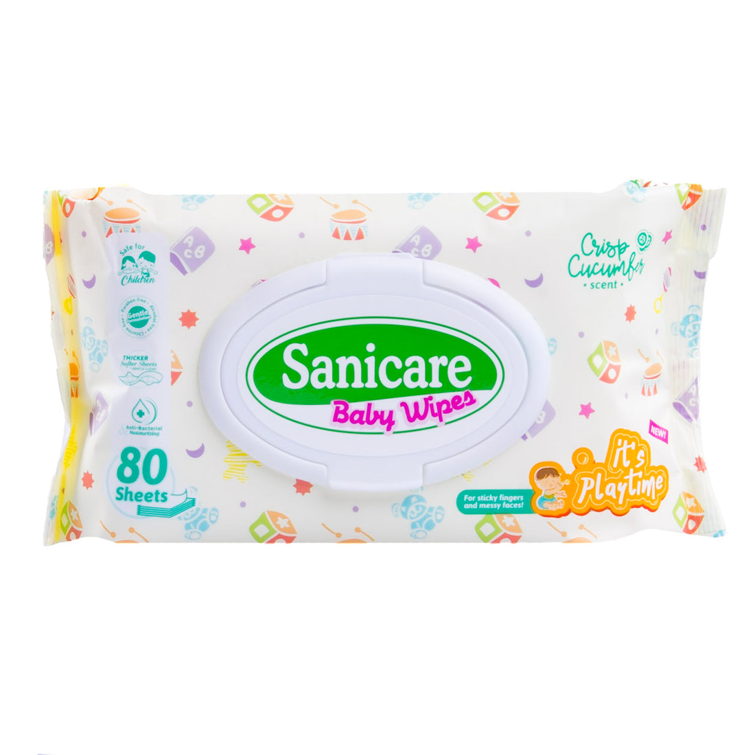 Sanicare Playtime Baby Wipes - 80 Sheets (1 Pack)