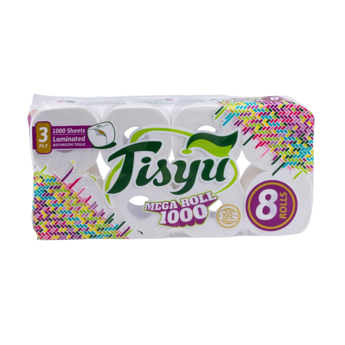 Tisyu Mega Roll 3 Ply Bathroom Tissue  (8 Rolls)