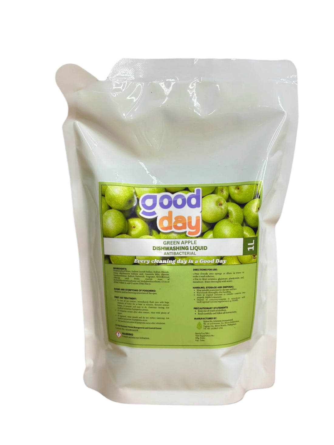 Goodday Dishwashing Liquid Pouch Green Apple 1L