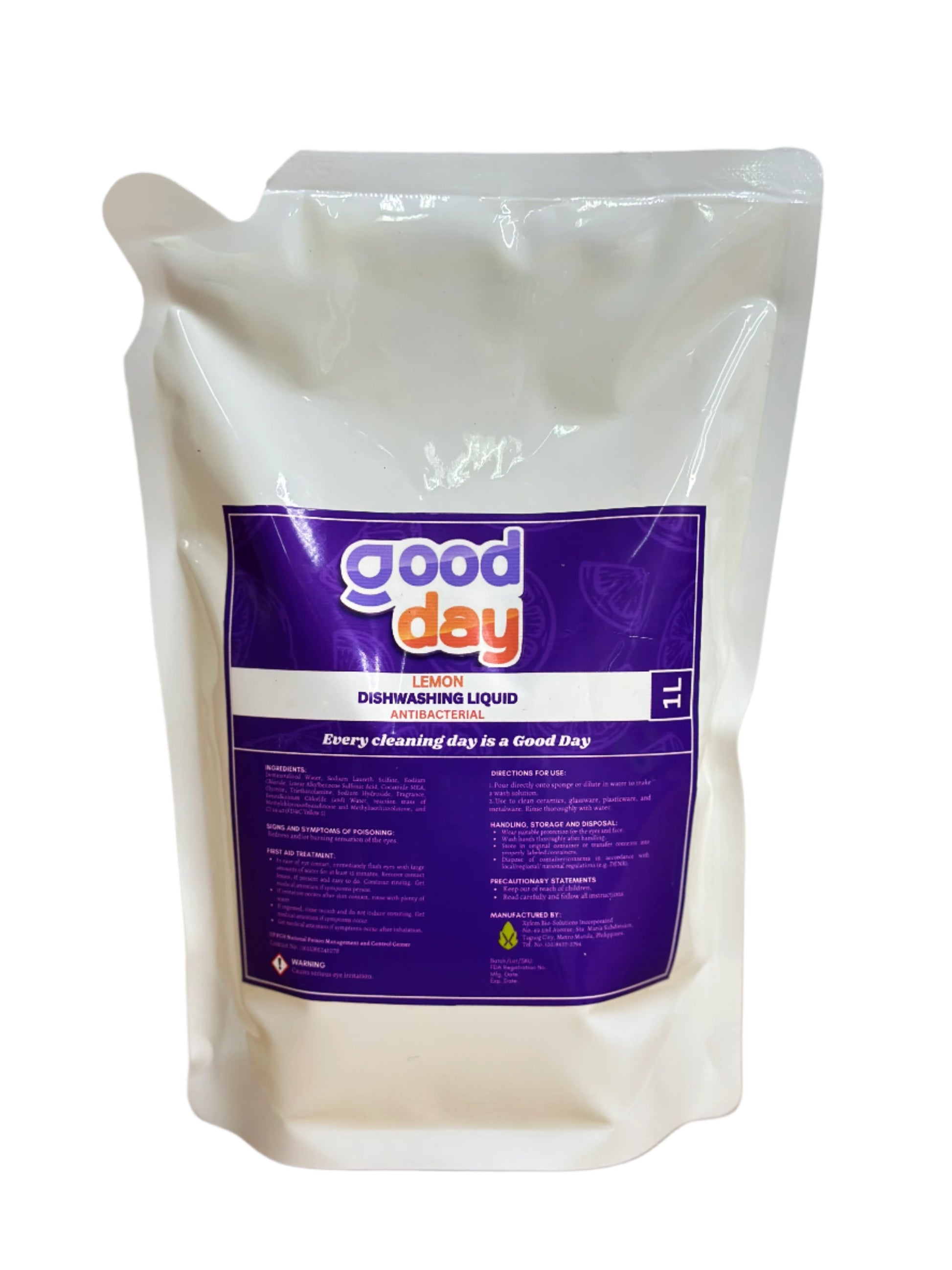 Goodday Dishwashing Liquid Pouch Lemon 1L