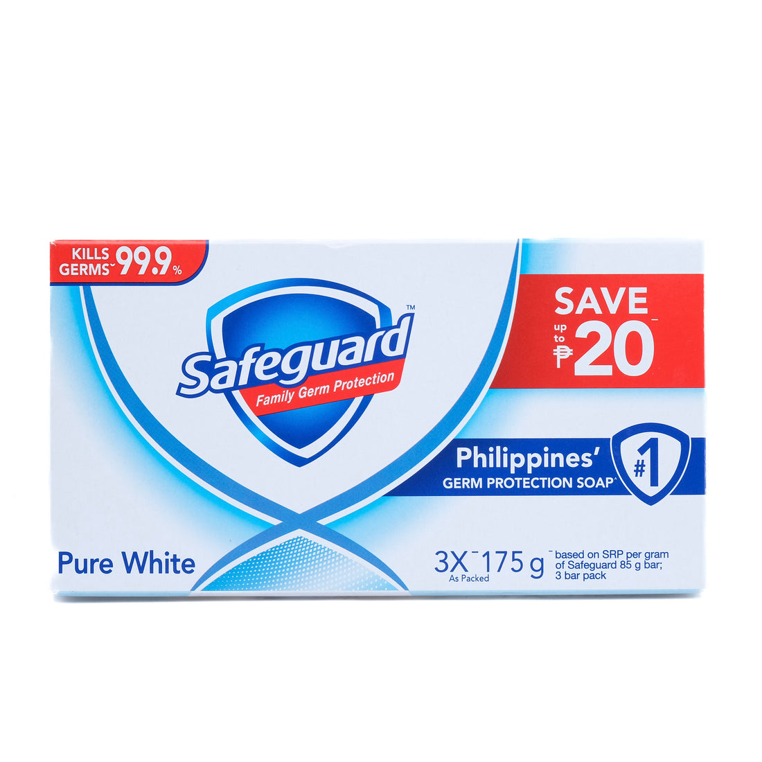 Safeguard Antibacterial Soap Bar White 160g (Pack of 3)