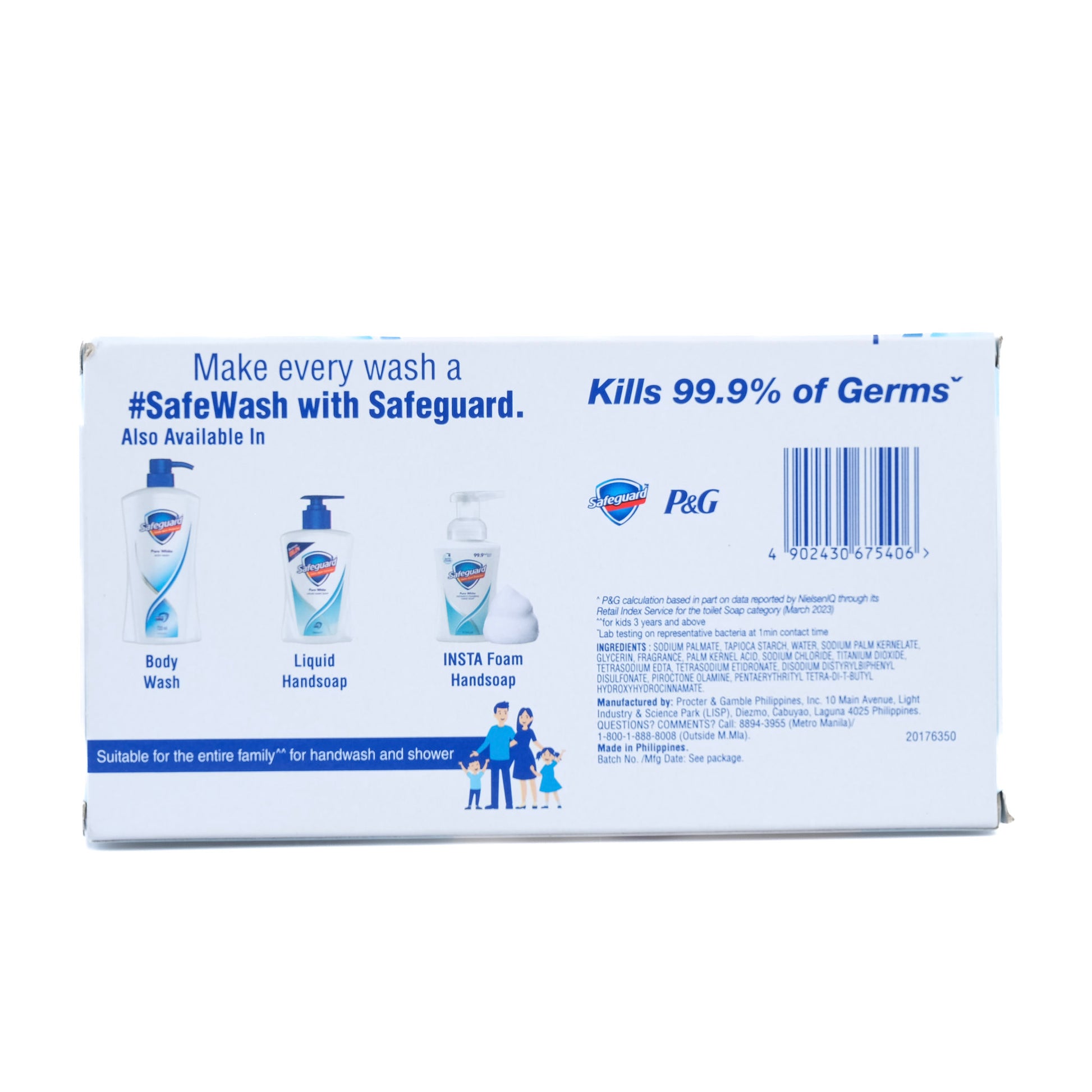 Safeguard Antibacterial Soap Bar White 160g (Pack of 3)