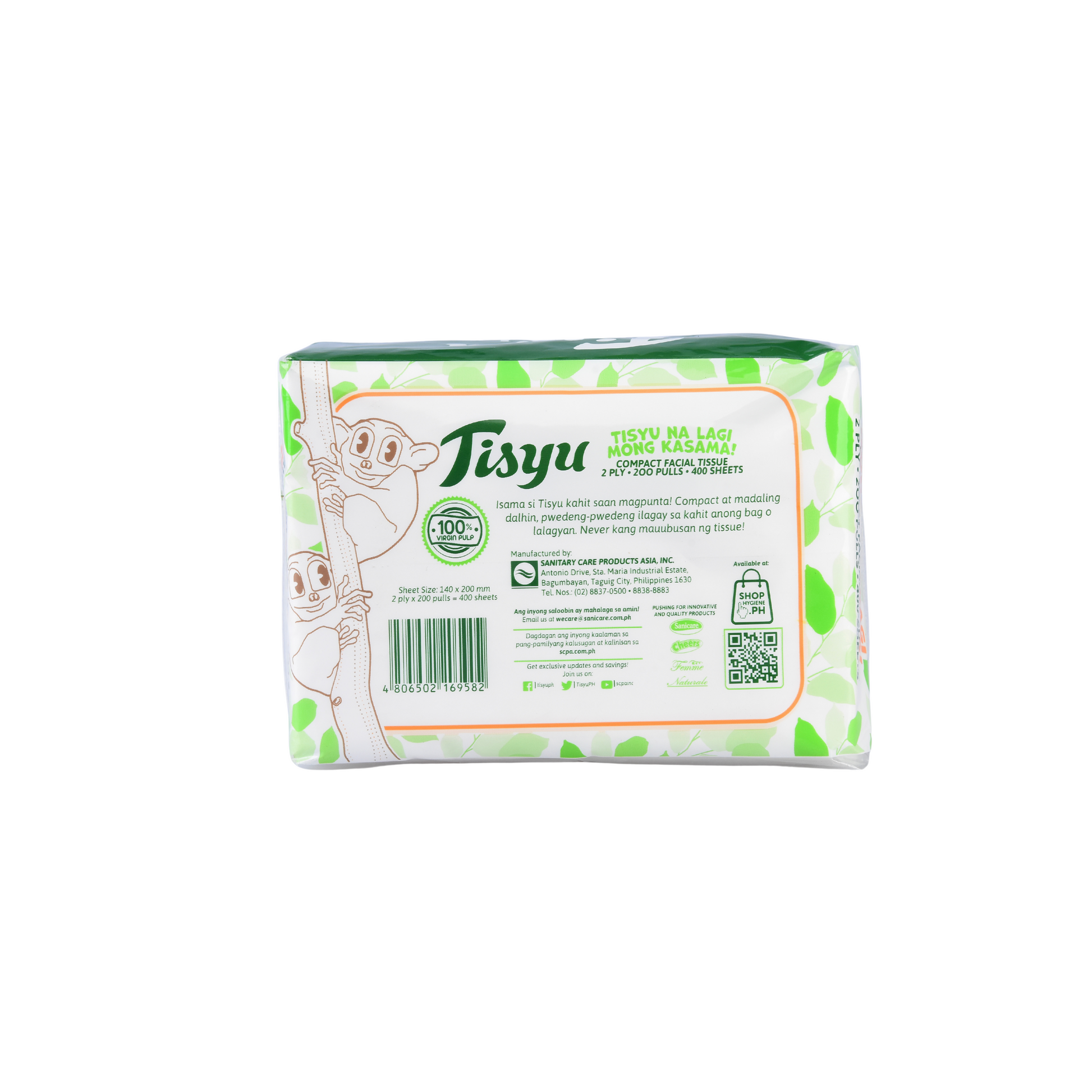 Tisyu Compact Facial Tissue 200-Pulls 2-ply
