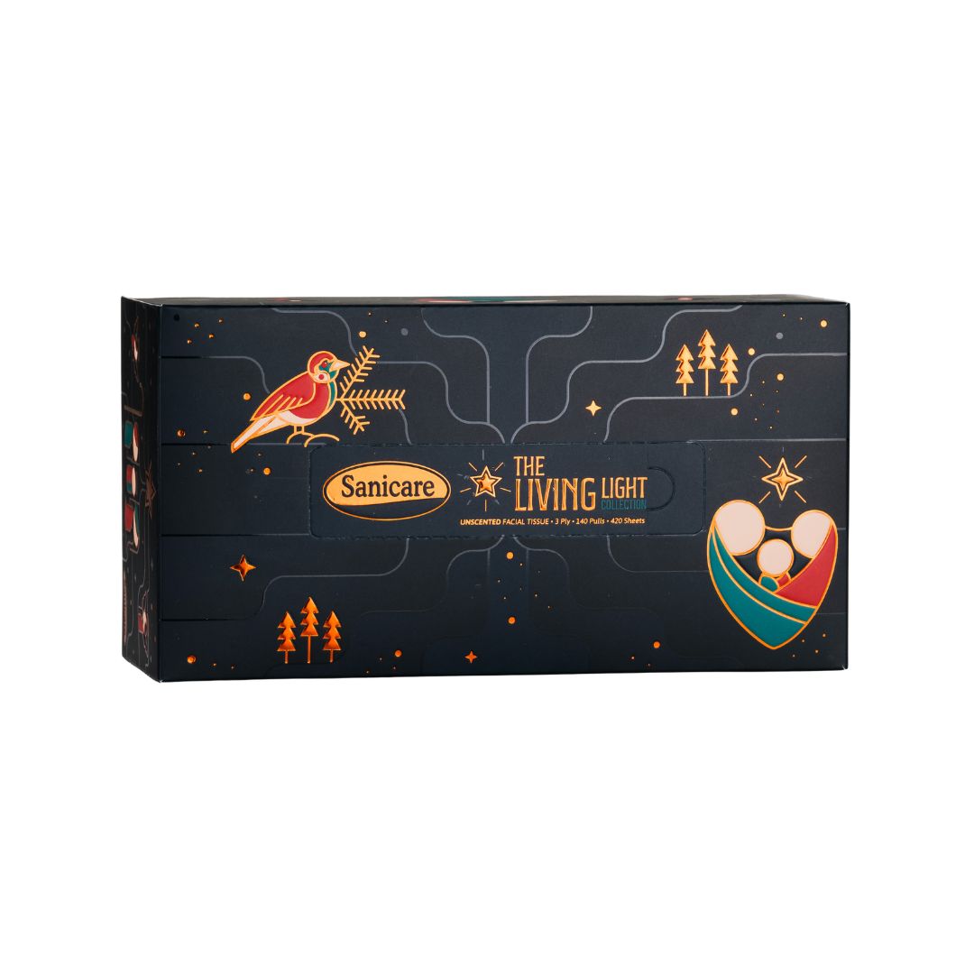 Sanicare Econo Box Premium Facial Tissue - Christmas Collection (1 Box)