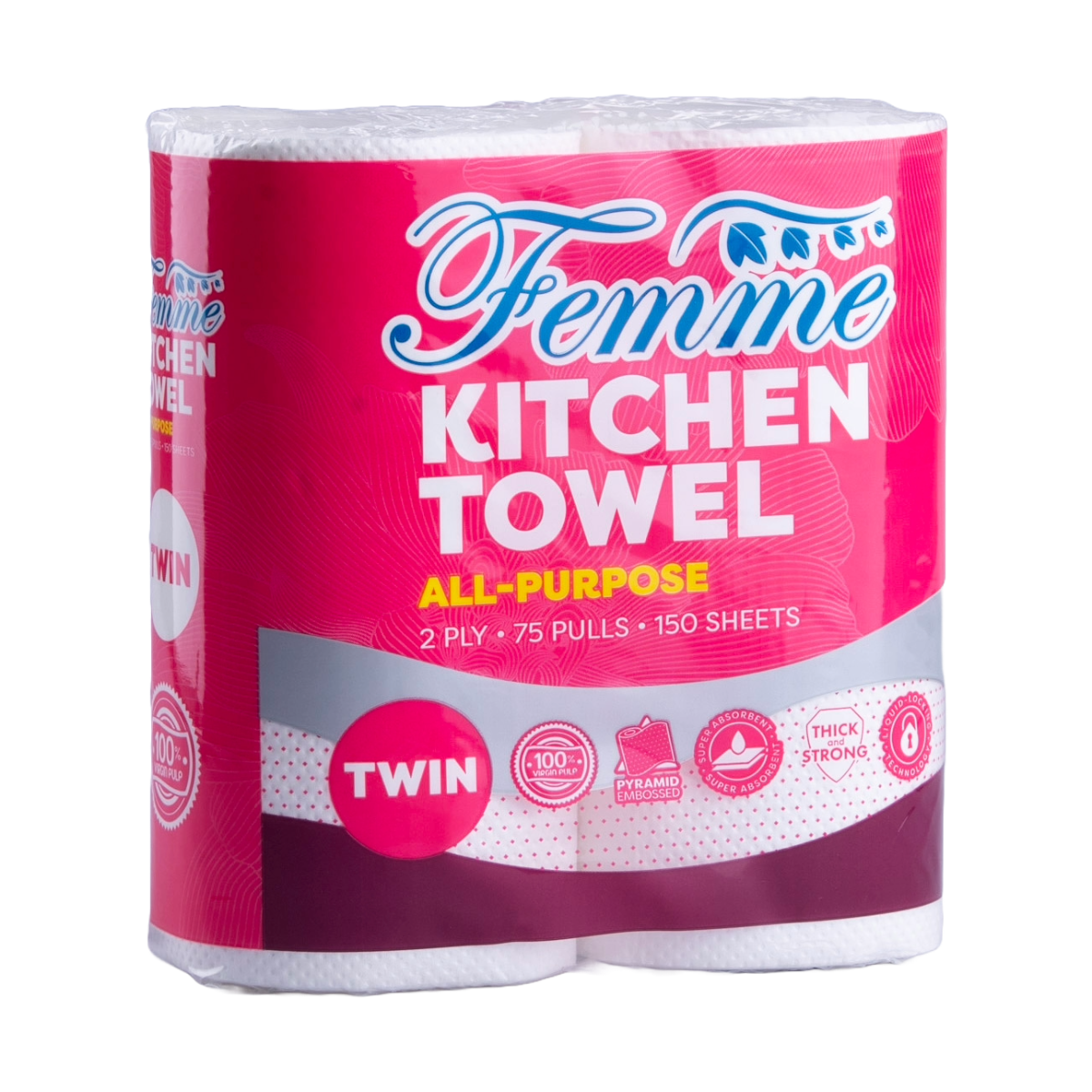 Femme All-purpose Kitchen Towel Twin 2 ply 75 pulls