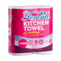 Femme All-purpose Kitchen Towel Twin 2 ply 75 pulls