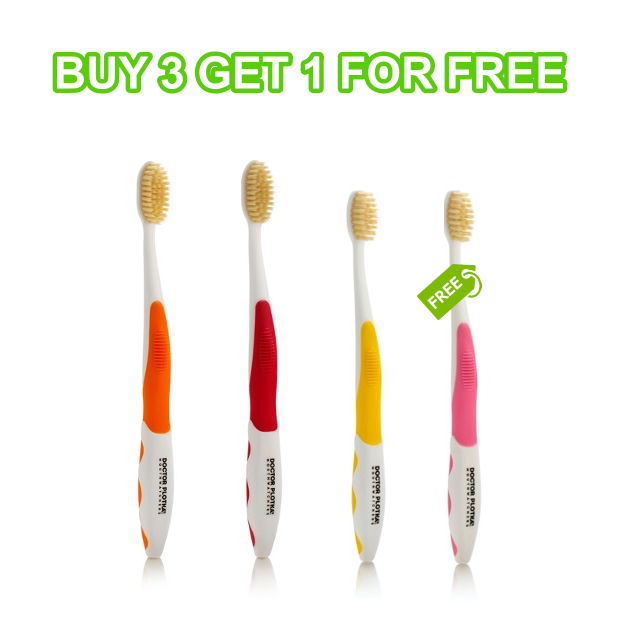 Dr. Plotka's Toothbrush Buy 2 Adult + 1 Youth + Get 1 Youth for FREE (Pack of 4)