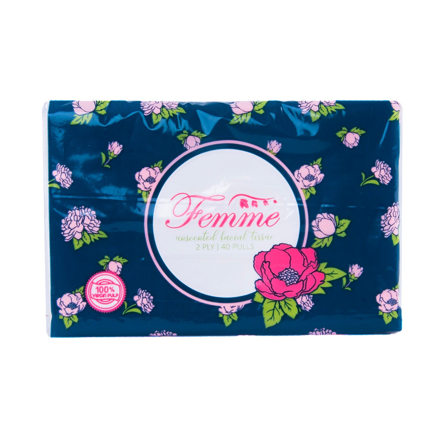 Femme Facial Tissue Travel Pack 50 pulls 2 ply
