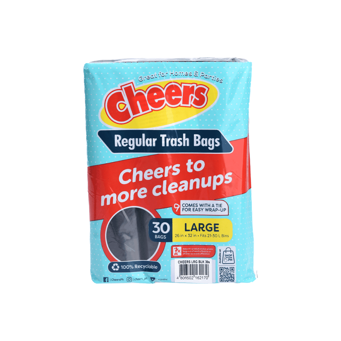 Cheers Large Black Trash Bags Triple Pack