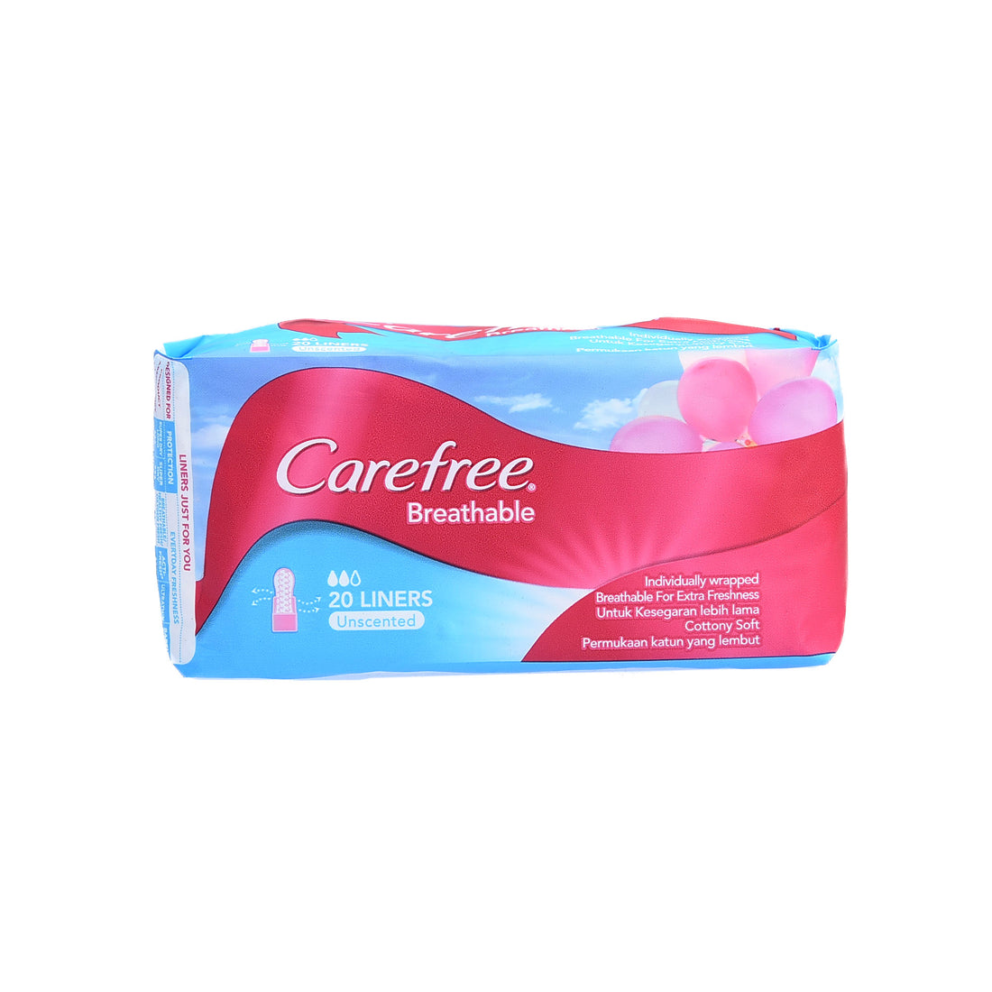 Carefree Breathable Unscented Panty Liner 20s