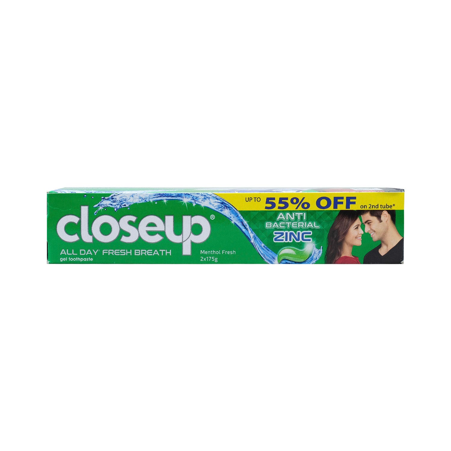 Closeup Gel Toothpaste Menthol Fresh Greent 175g (Twin Pack)