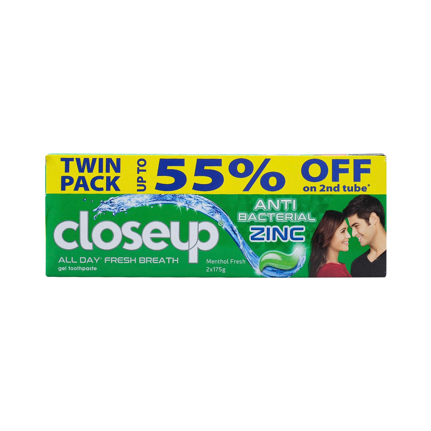 Closeup Gel Toothpaste Menthol Fresh Greent 175g (Twin Pack)