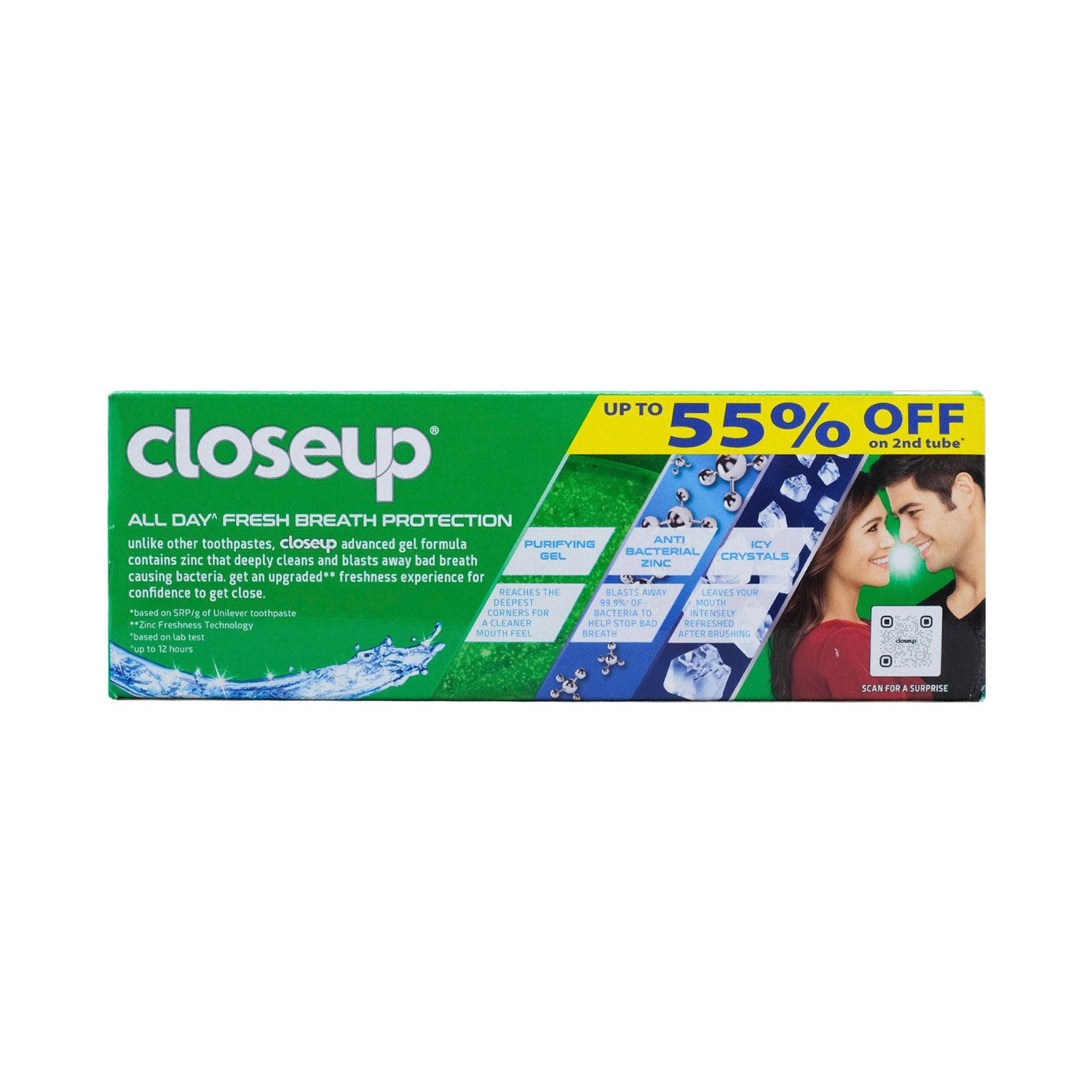 Closeup Gel Toothpaste Menthol Fresh Greent 175g (Twin Pack)