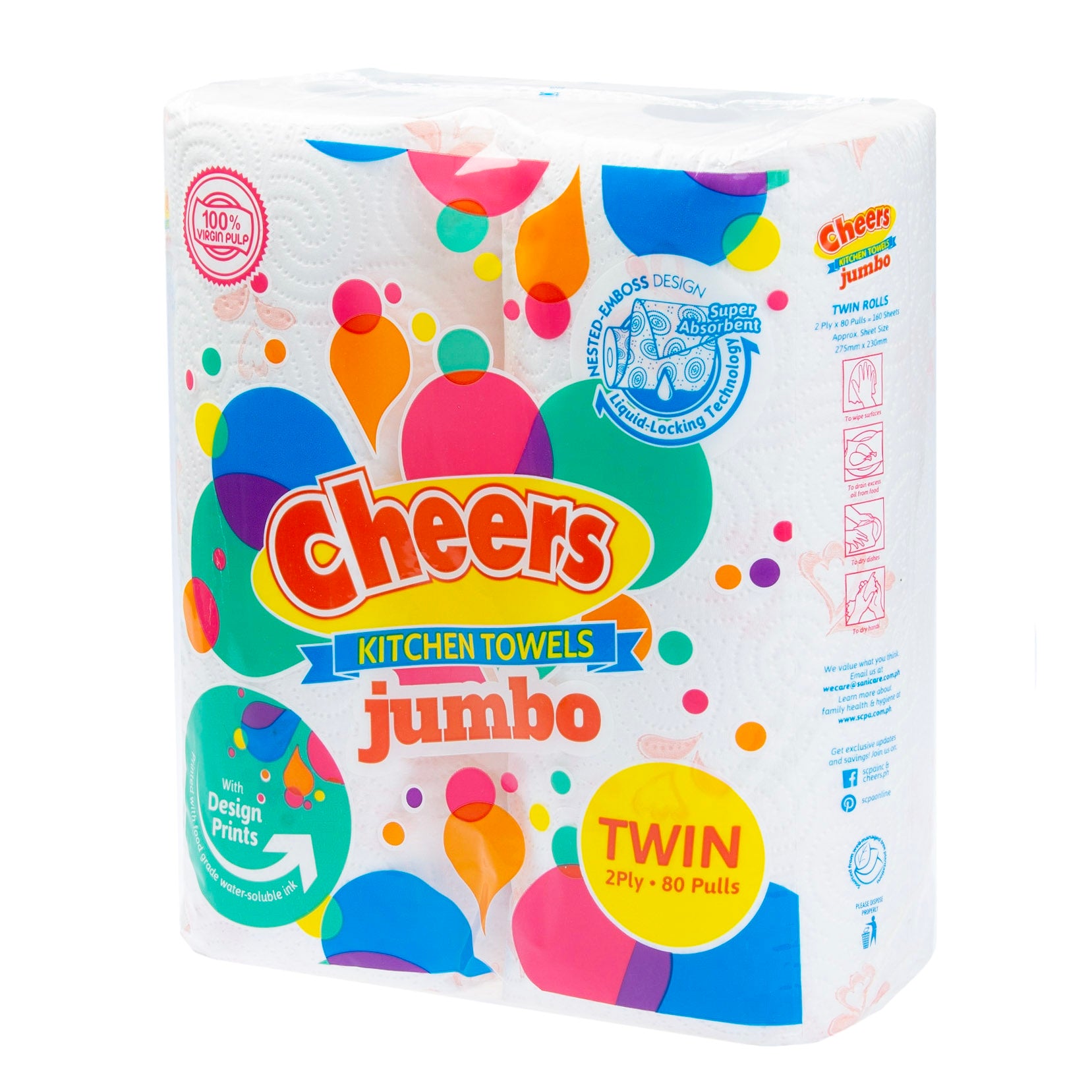 Cheers Jumbo Kitchen Towel Nested Twin