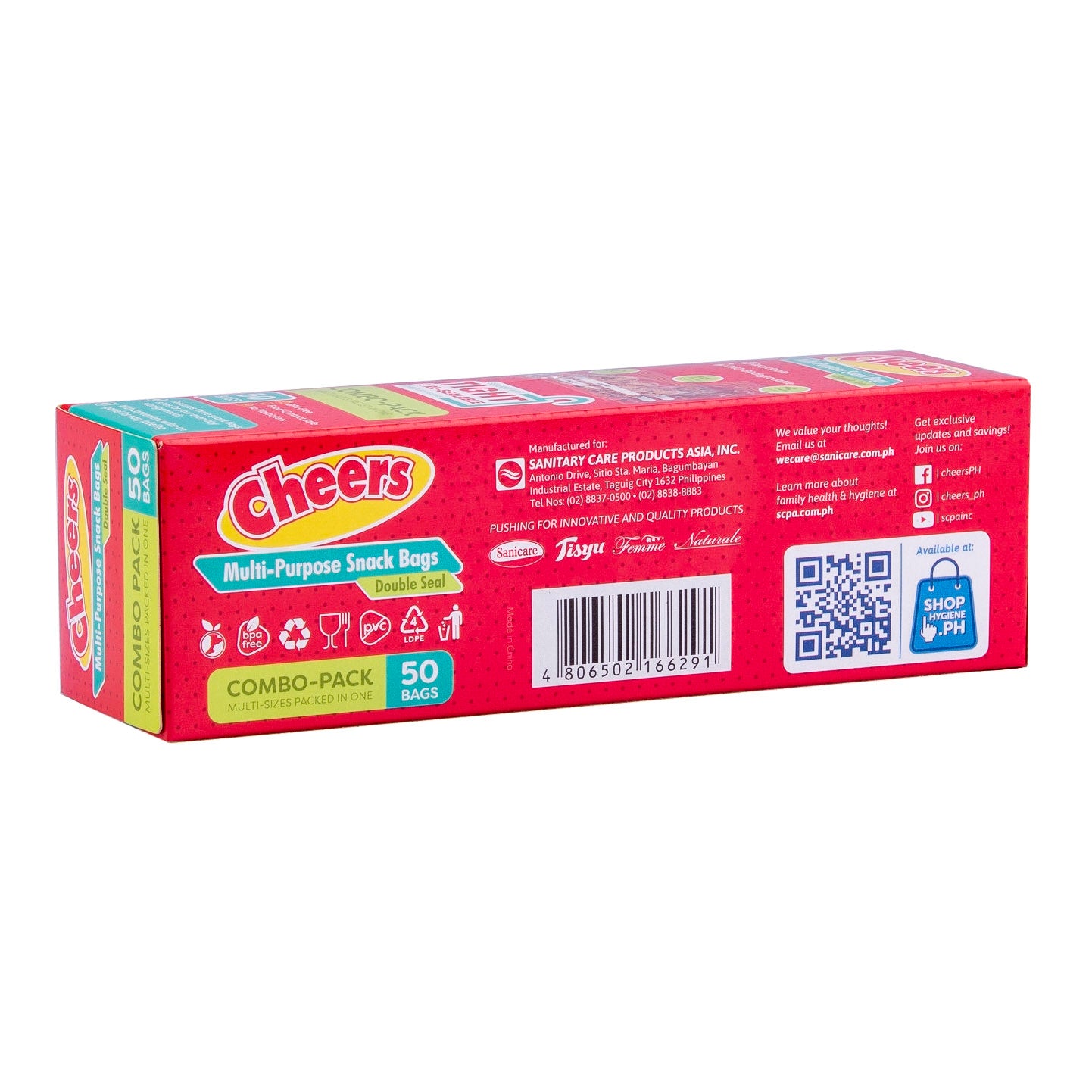 Cheers Multipurpose Double Seal Snack Bag - Combo Pack (1 Box)