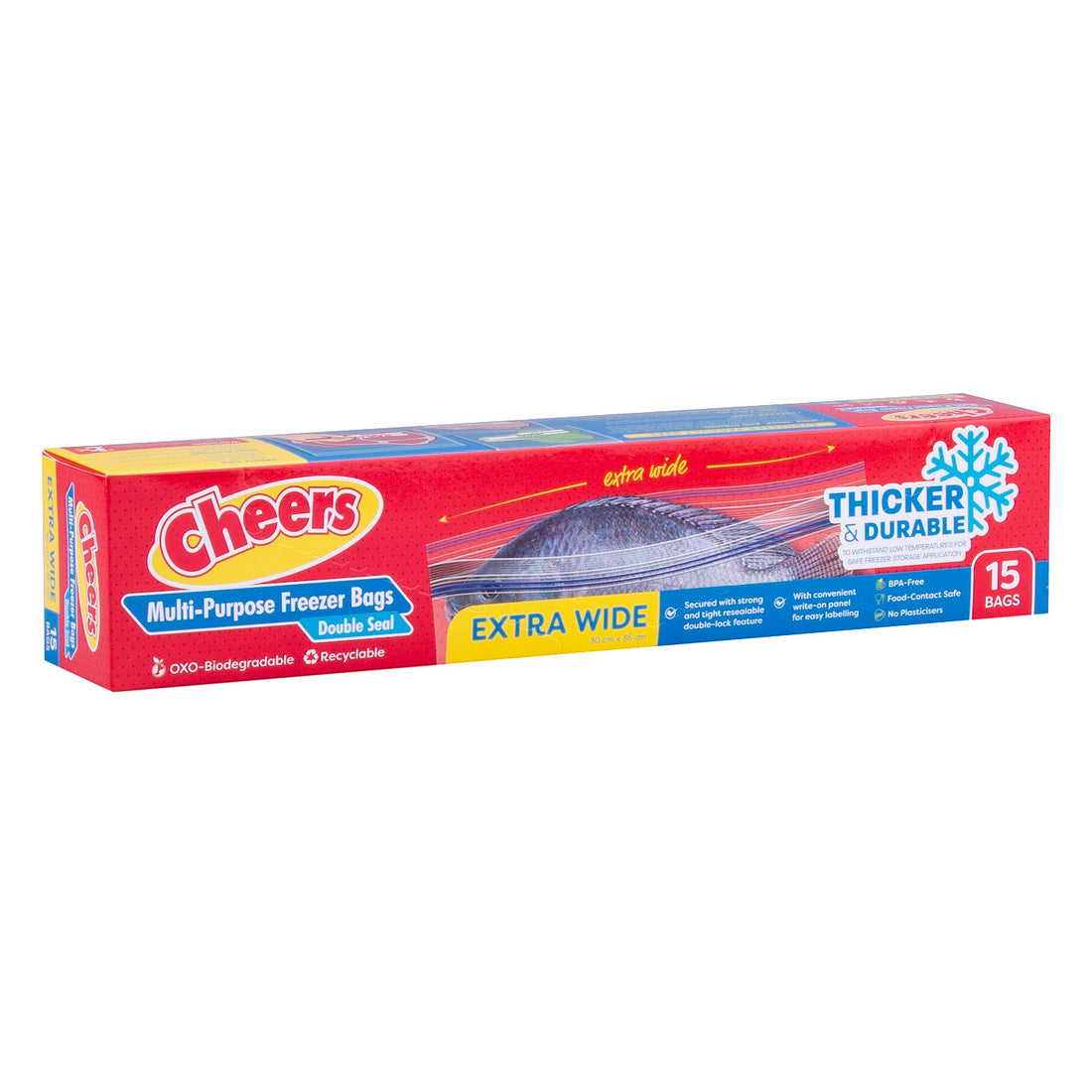 Cheers Multi-Purpose Freezer Bag - 15 Bags (1 Box)