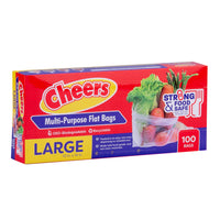 Cheers Large Size Multi-Purpose Flat Bag - 100 Bags (1 Box)