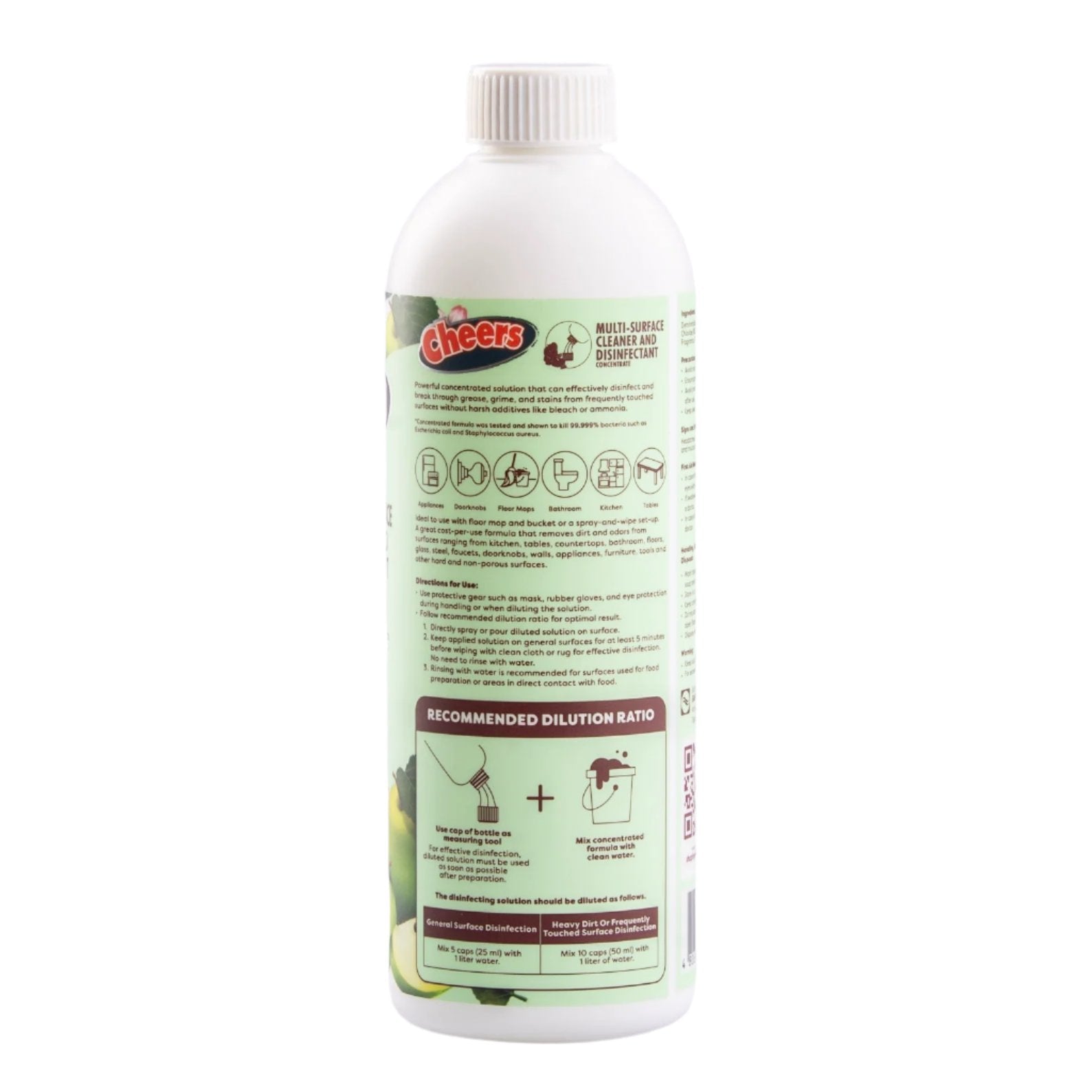 Cheers Multi-Surface Cleaner and Disinfectant Concentrate (500ml Bottle)