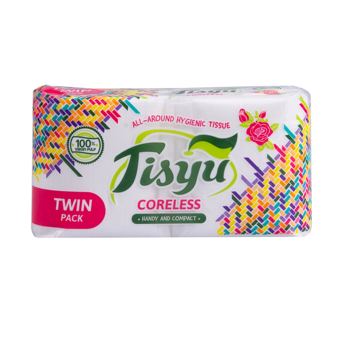 Tisyu Coreless Compact Bathroom Tissue Twin (3 Twin Rolls)