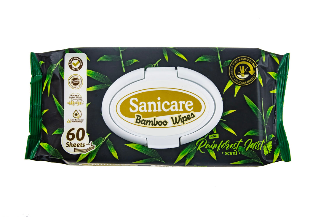 Sanicare Bamboo Natural Wipes 60 Sheets (1 Pack)