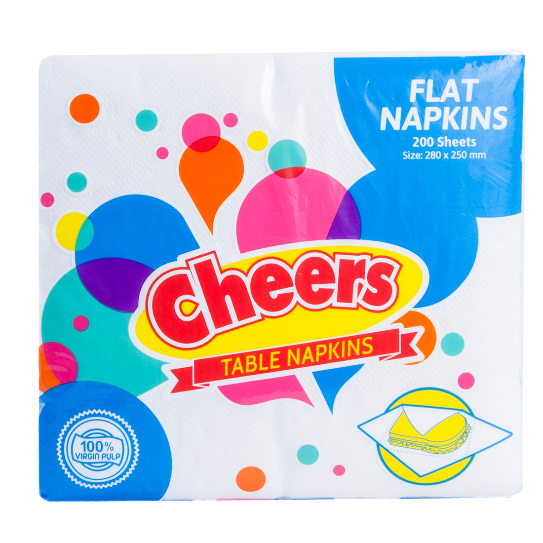 Cheers Flat Napkins 200 Sheets (1 Pack)