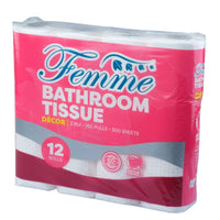 Femme 2 Ply Bathroom Tissue (12 Rolls)