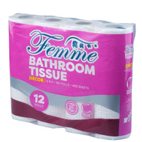 Femme Décor 3 Ply Bathroom Tissue (12 Rolls)