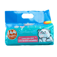 Punaas Anti-Bacterial Wipes (Fresh Powder Scent) 48's Pack of 3