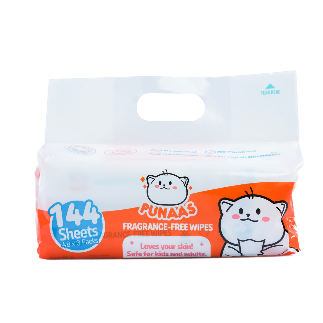 Punaas Fragrance - Free Baby Wipes 48's Pack of 3