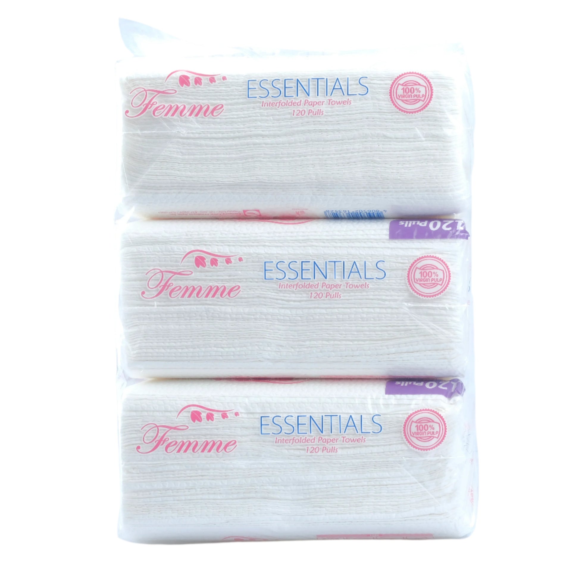 Femme Essentials Interfolded Paper Towel 120P Pack Of 3