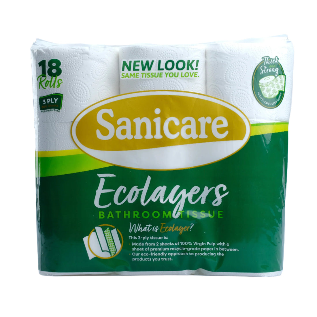 Sanicare Ecolayers 3 Ply Bathroom Tissue (18 Rolls)