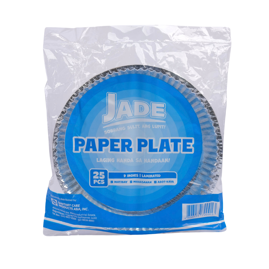 Jade Paper Plates Laminated 25pcs. 9-inches