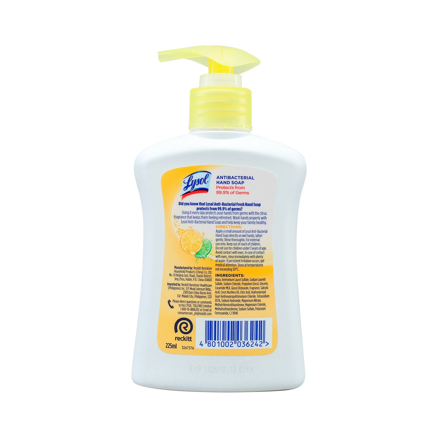 Lysol Antibacterial Handsoap Fresh 225ml