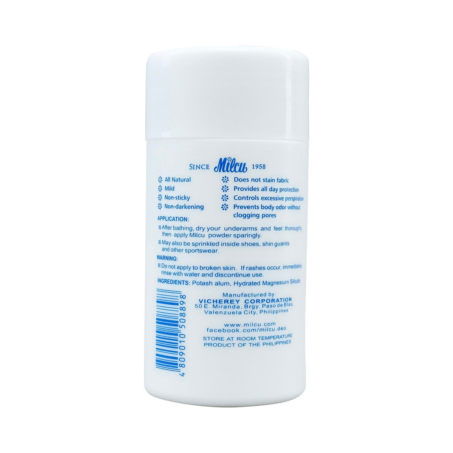 Milcu Underarm & Foot Deodorant Powder 40G