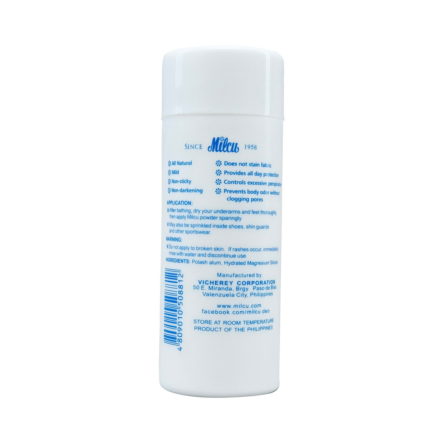 Milcu Underarm & Foot Deodorant Powder 80G