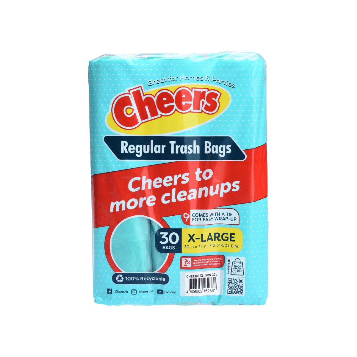 Cheers X-Large Green Trash Bags Triple Pack