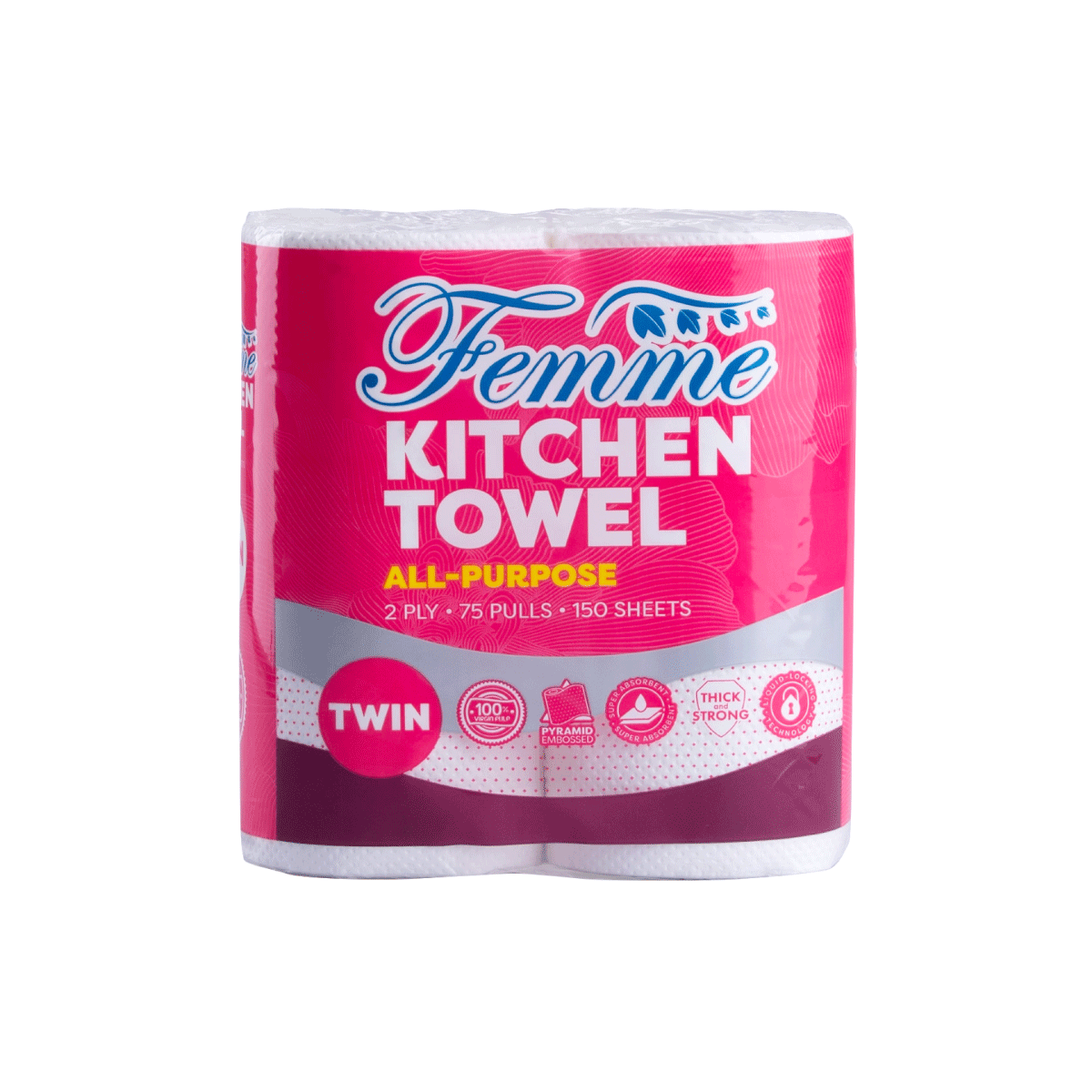 Femme All-purpose Kitchen Towel Twin 2 ply 75 pulls