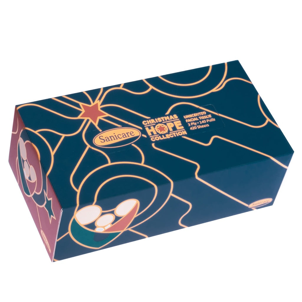 Sanicare Econo Box Premium Facial Tissue - Christmas Collection (1 Box)