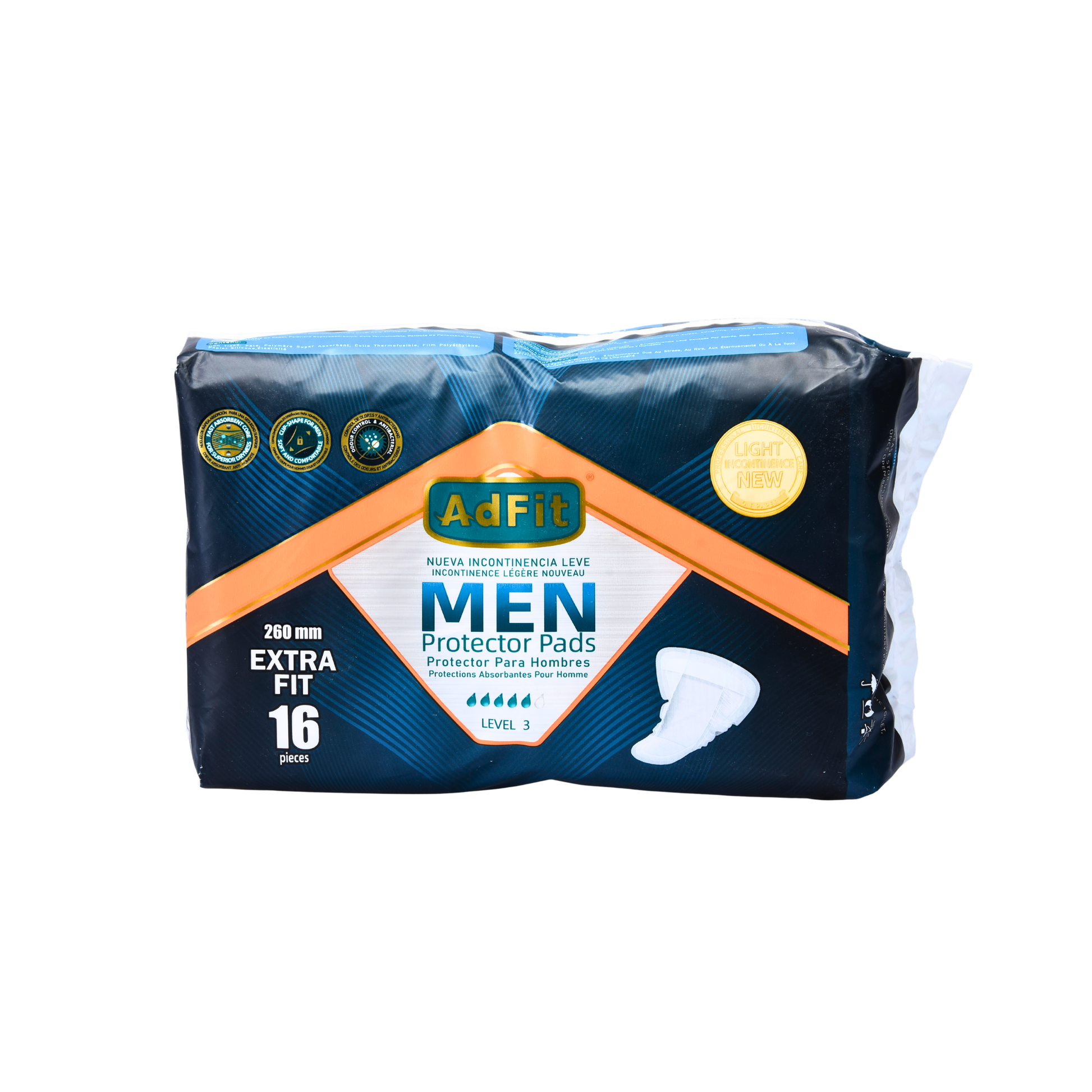 AdFit Men Protector Pads - 260 mm Extra Fit - 16 pieces per pack
