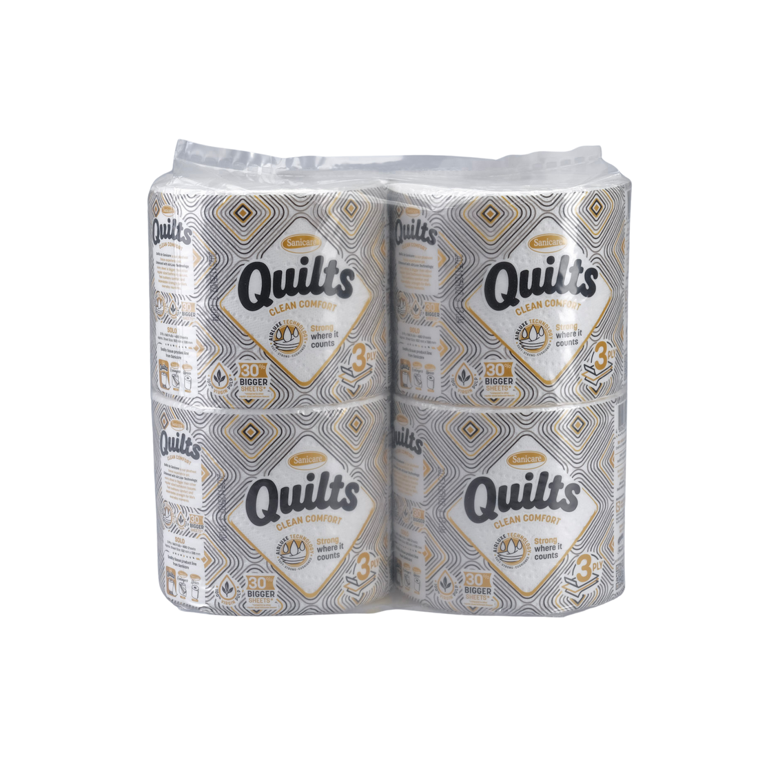 Sanicare Quilts Bathroom Tissue 4-rolls 3-ply
