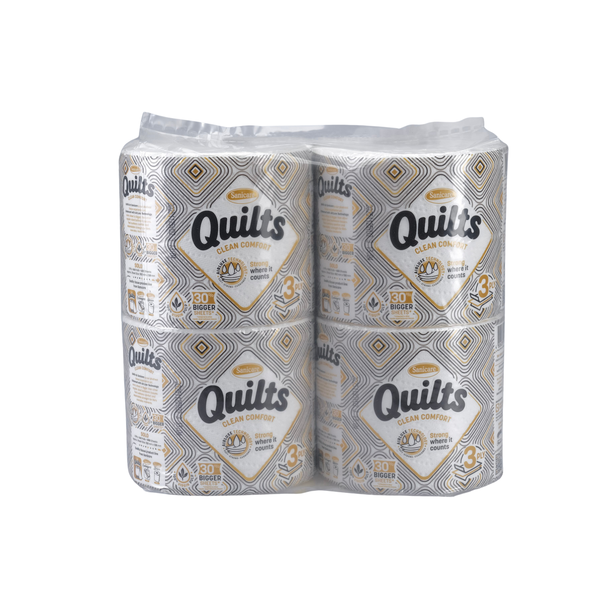 Sanicare Quilts Bathroom Tissue 4-rolls 3-ply