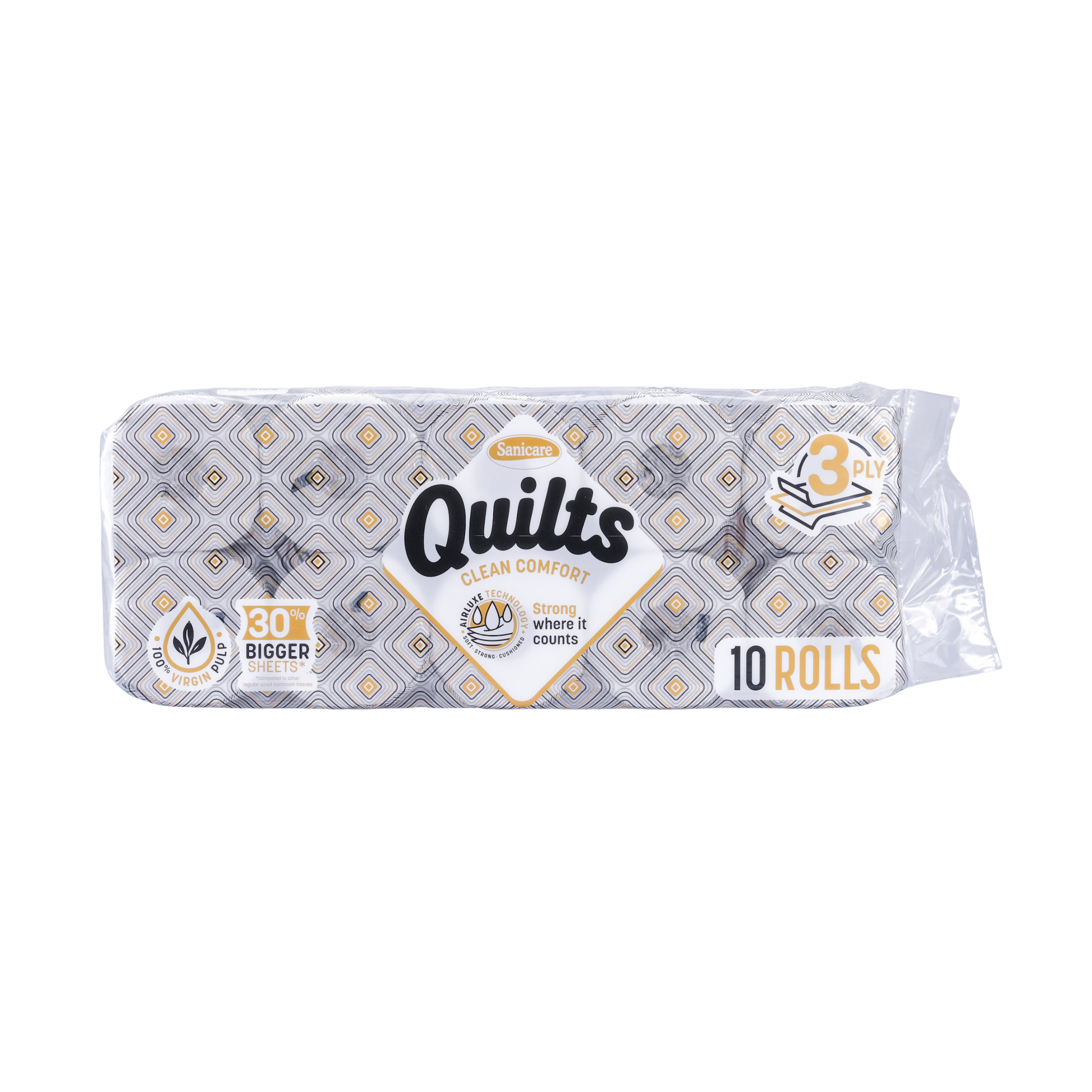 Sanicare Quilts Bathroom Tissue 10-rolls 3-ply