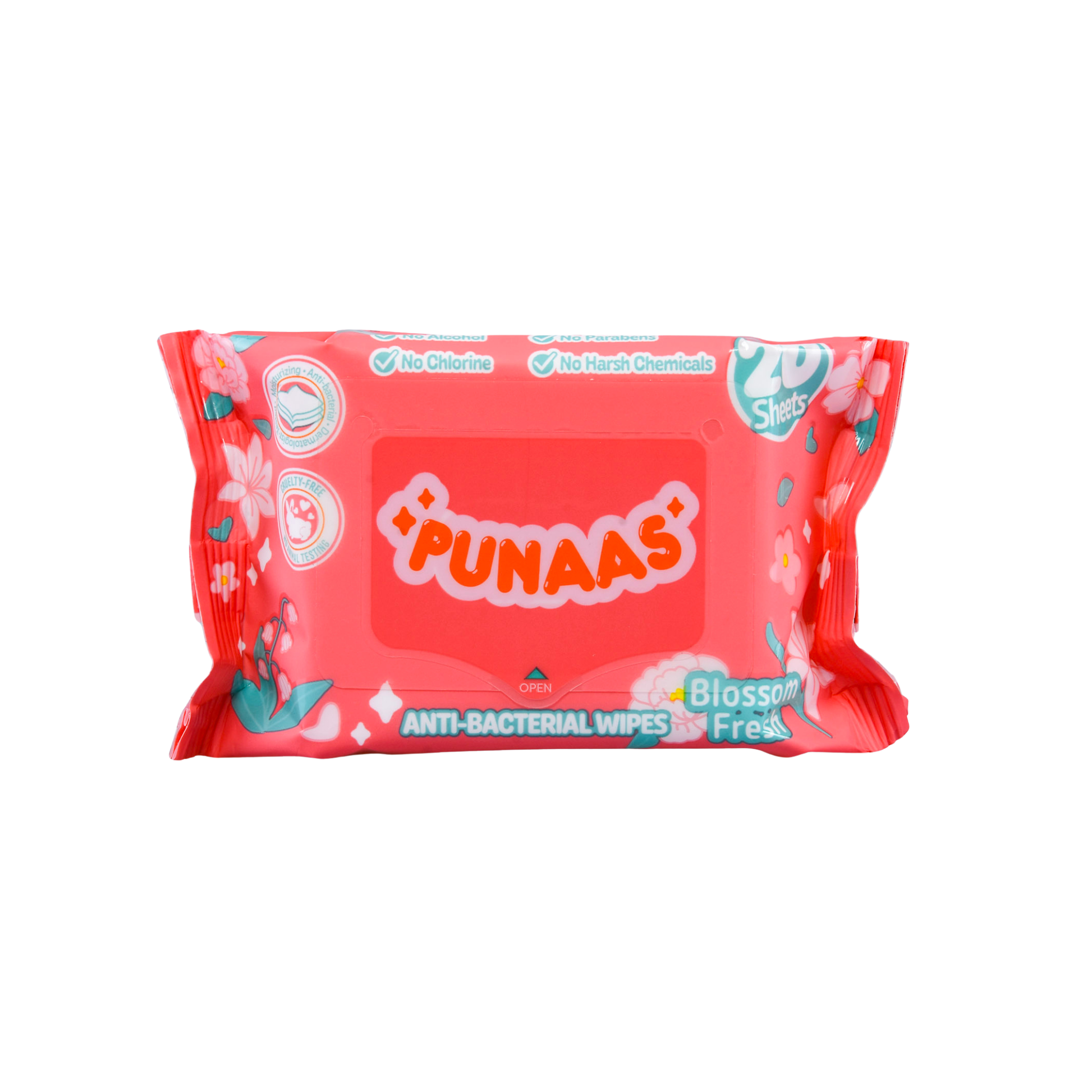 Punaas Anti-Bacterial Wipes Blossom Fresh 20 Sheets