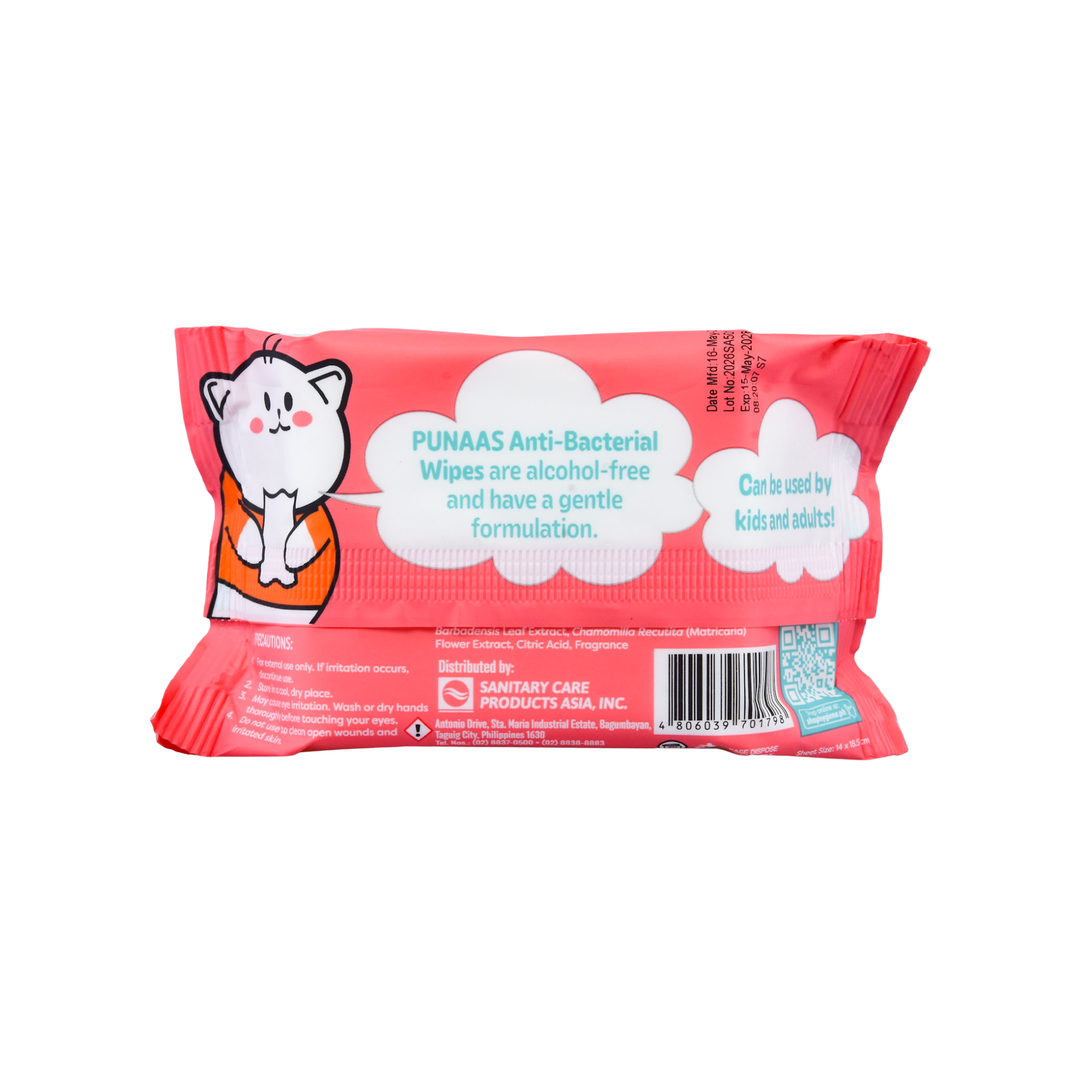 Punaas Anti-Bacterial Wipes Blossom Fresh 20 Sheets