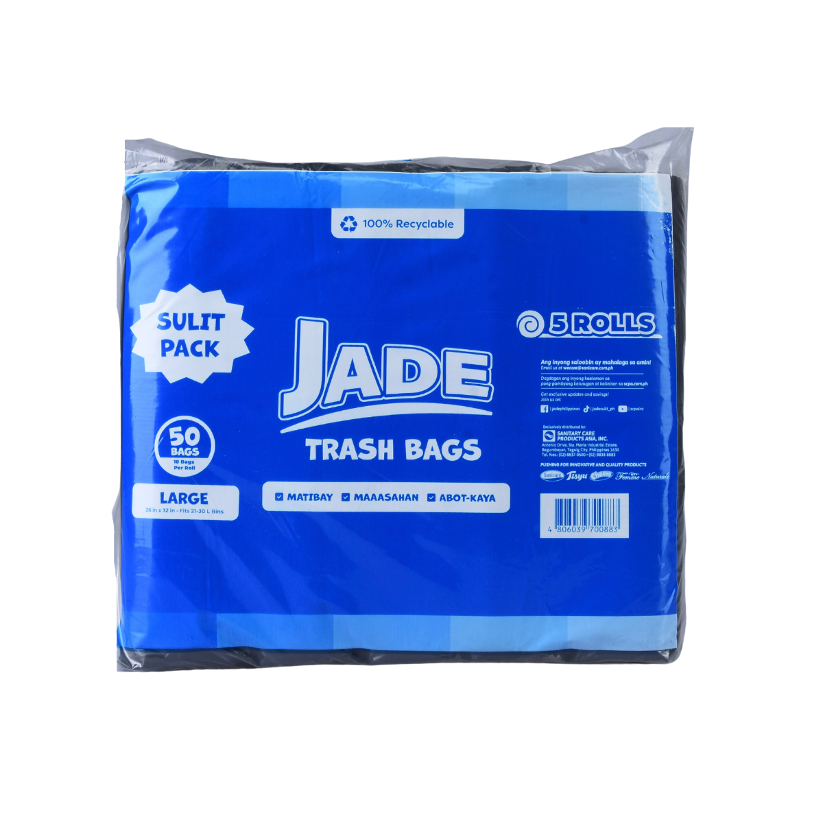 Jade Black Trash Bag Multipack Large