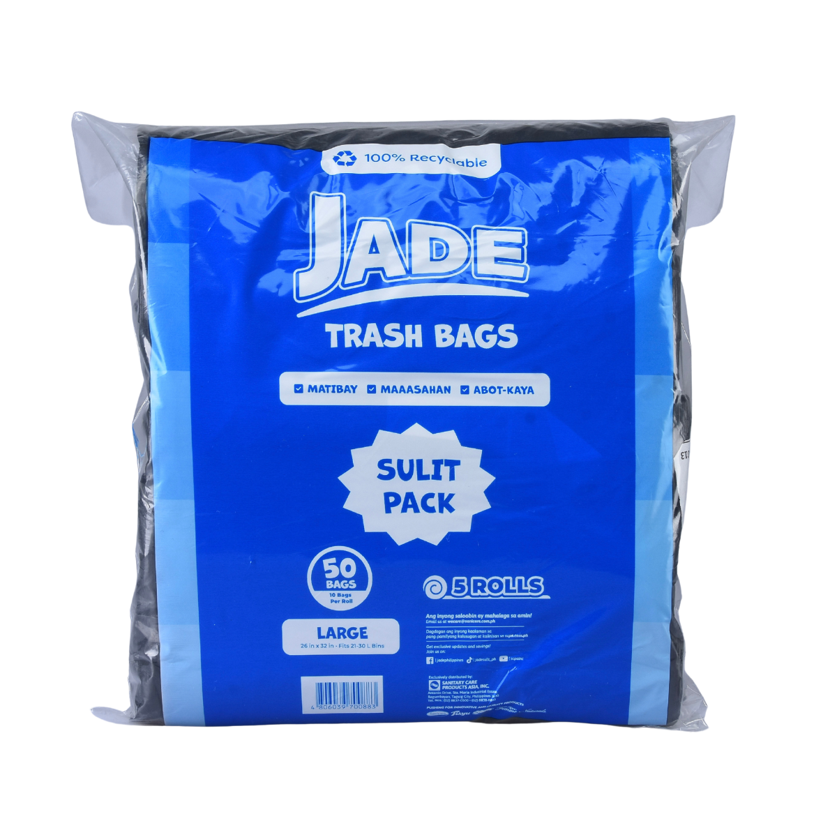 Jade Black Trash Bag Multipack Large