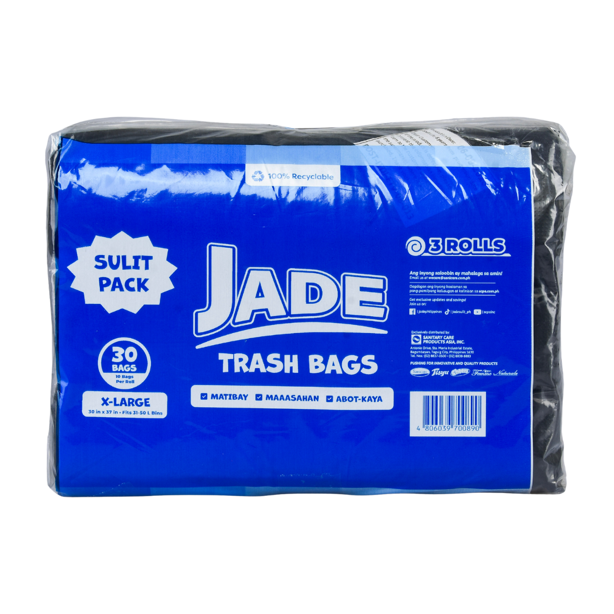Jade Black Trash Bag Multipack X-Large